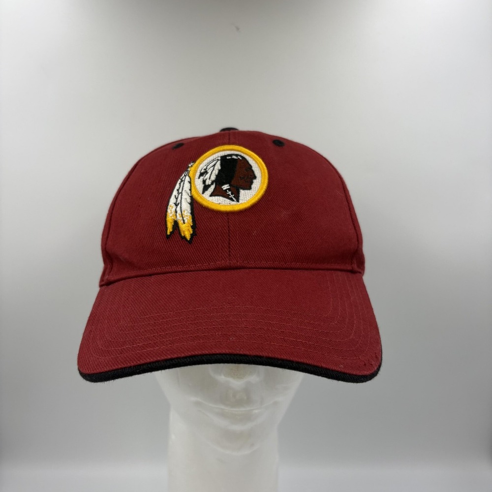 Washington Redskins Hat Cap Strap Back Mens One Size Red‎ Black NFL Football